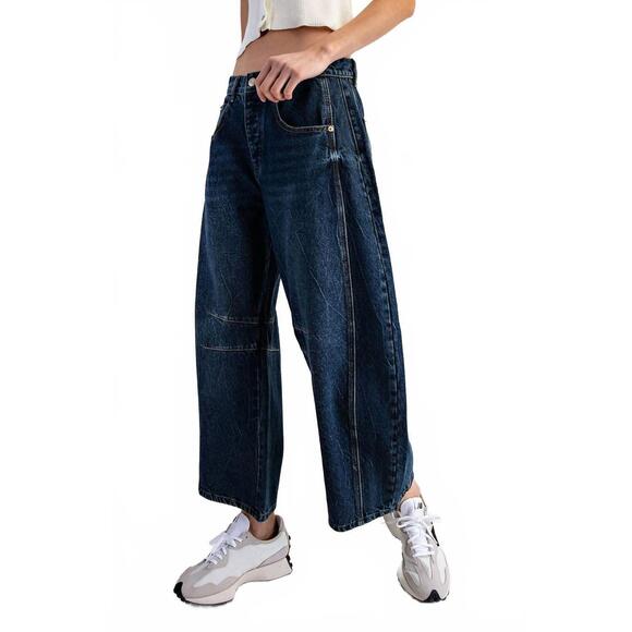 NEW EE:SOME barrel leg jeans in blue - Picture 5 of 6